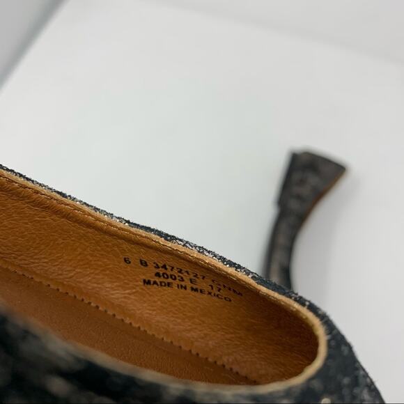 Frye Carson 6 Black Gold Crackle Ballet Flats NWOB - Picture 7 of 8